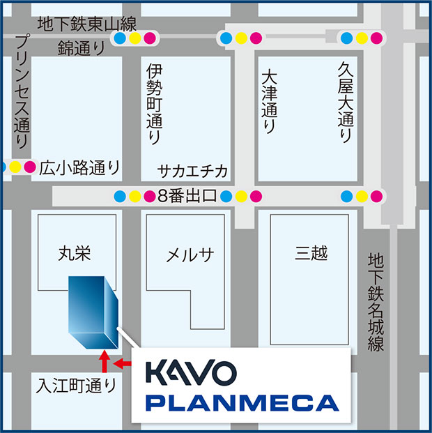 名古屋ショールームの地図
